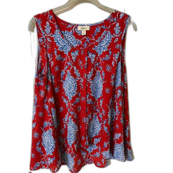 Red and blue batik style tank - Picture 1 of 5